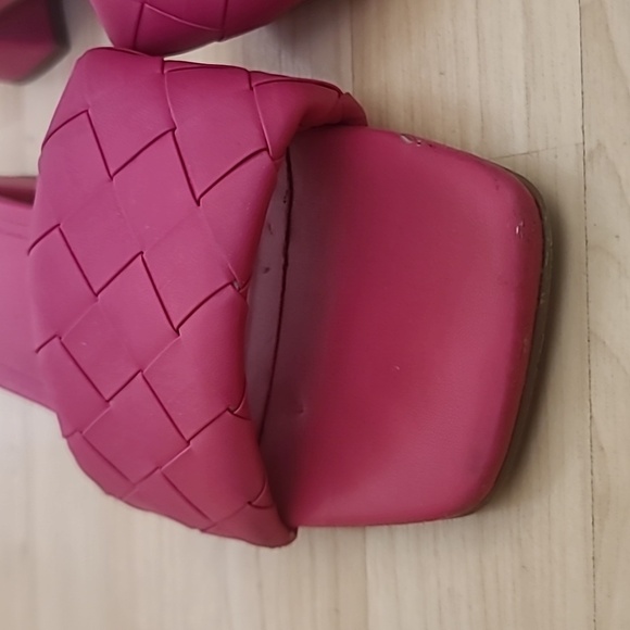 MARC FISHER  Pink Casper Weave Square-Toe Slip-On Block-Heel Sandals Size 11 - Picture 6 of 9